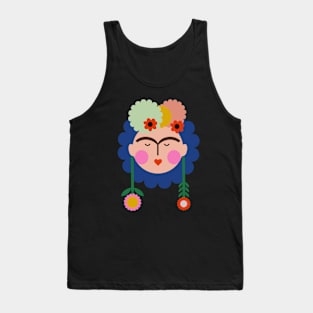 Frida kahlo mexican painter colorful summer flowers viva la vida Tank Top